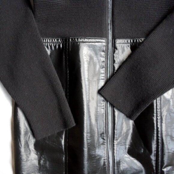 NWT$1050 RUNWAY COLLECTION Yigal Azrouel Knit Long Sleeves Leather Midi Dress 10 - Picture 8 of 16